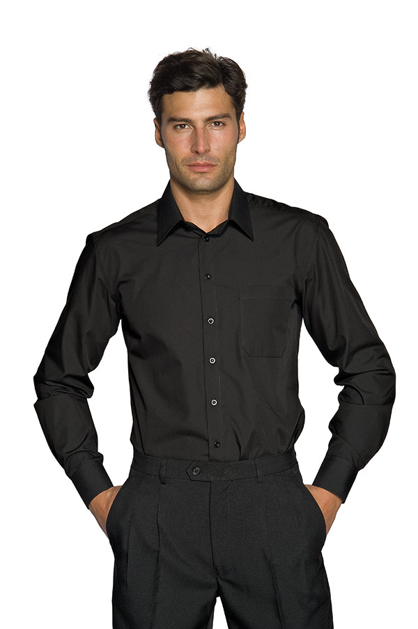 CAMICIA UOMO CARTAGENA SLIM NERO 65% POLYESTER 35% COTTON