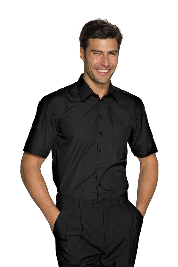 CAMICIA UOMO CARTAGENA SLIM M/M NERO 65% POLYESTER 35% COTT