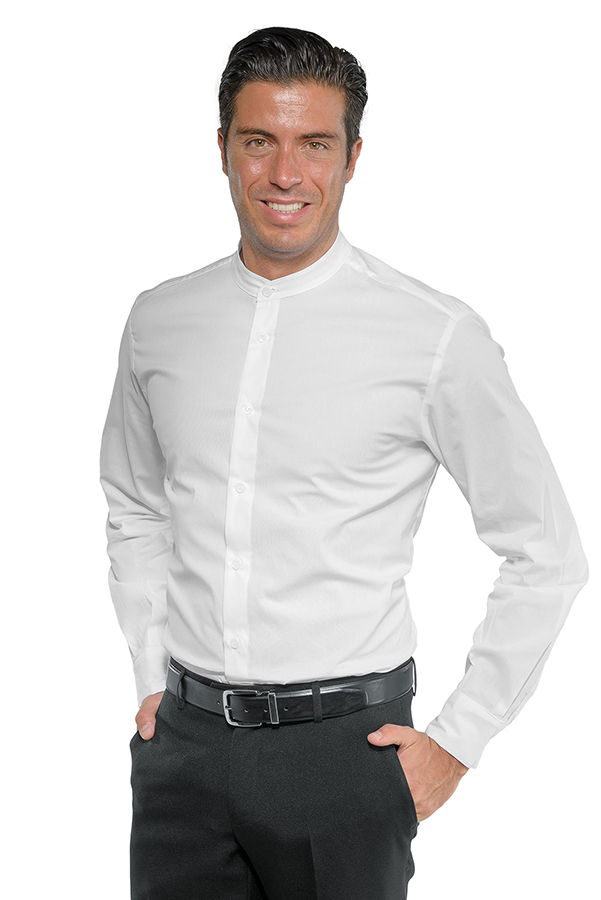 CAMICIA DETROIT UNISEX STRETCH BIANCO 97% COTTON 3% SPANDEX