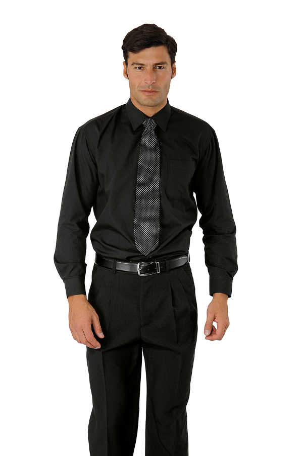 CAMICIA UNISEX NERO 65% POLYESTER 35% COTTON