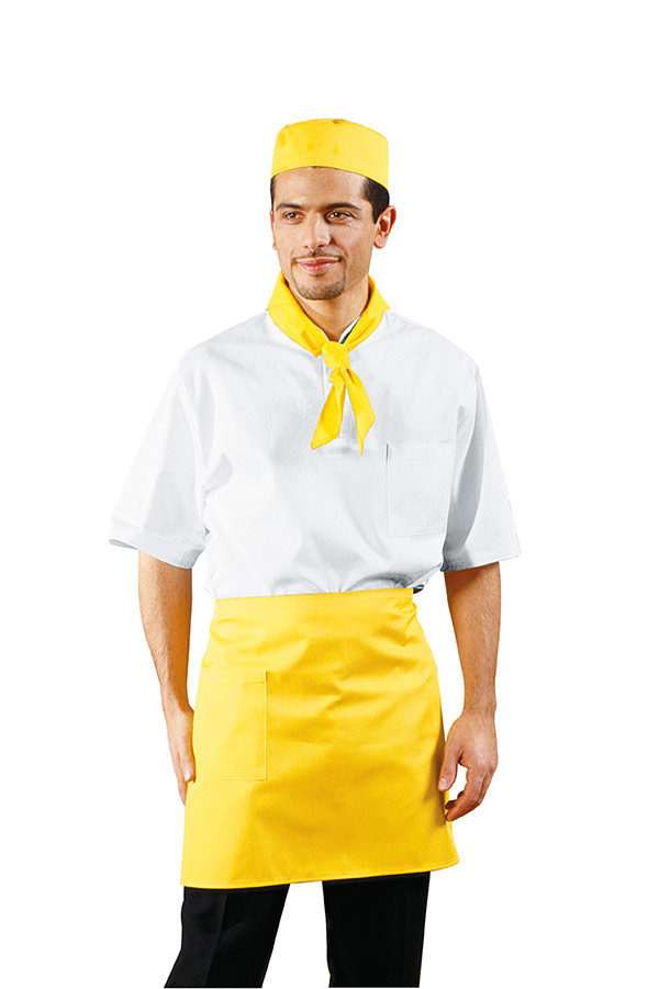 GREMBIULE VITA CM 70X46 C/TASCA GIALLO 65% POLYESTER 35% CO