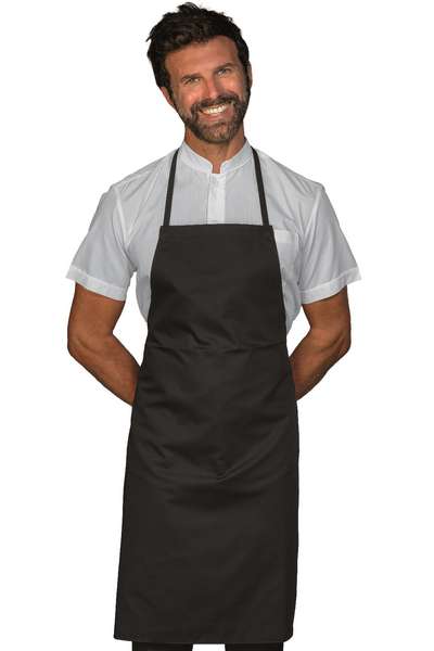 GREMBIULE PETTORINA S/TASCA NERO 65% POLYESTER 35% COTTON
