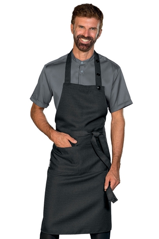 GREMBIULE PETTORINA MISTRAL NERO 100 % POLYESTER