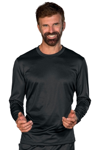 MAGLIA TECNICA UNISEX MANICA LUNGA ANTIMACCHIA TECNO JERSEY NERO 100 % P